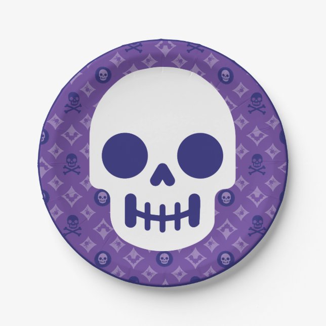 Designer Halloween, Vuitton Skulls Paper Plates (Front)