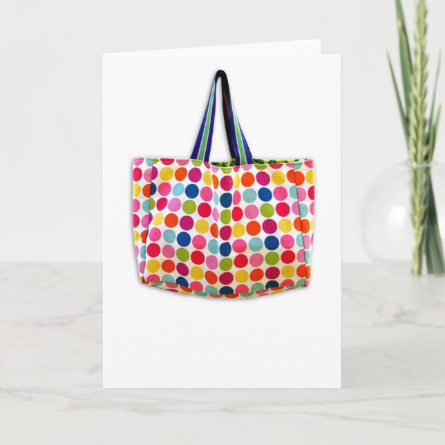 Designer Handbag Fun Dots (blank) Thank You Card (Front)