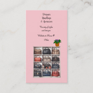 Designer Handbags With Accessories Business Card