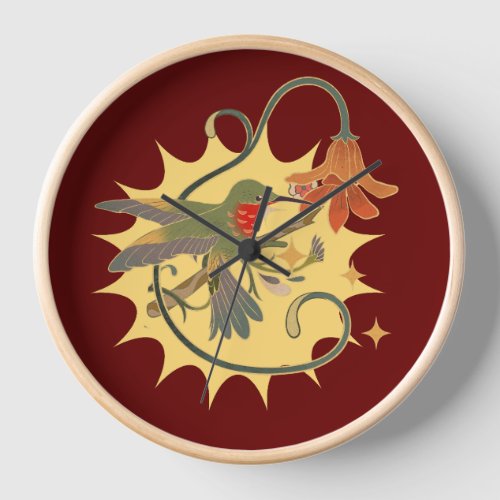 Designer Hummingbird Wall Clock 