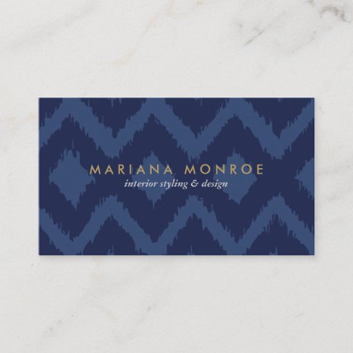 Customizable DESIGNER IKAT PATTERN in BLUE Business Cards