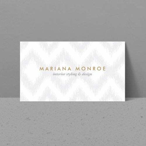 DESIGNER IKAT PATTERN in GRAYWHITE Business Card