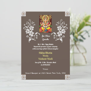 Designer Indian Ganesha Wedding Invitation