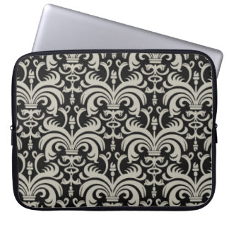 Designer Laptop Sleeve:Black Damask Sleeve