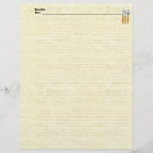 Designer Lined Recipe Paper