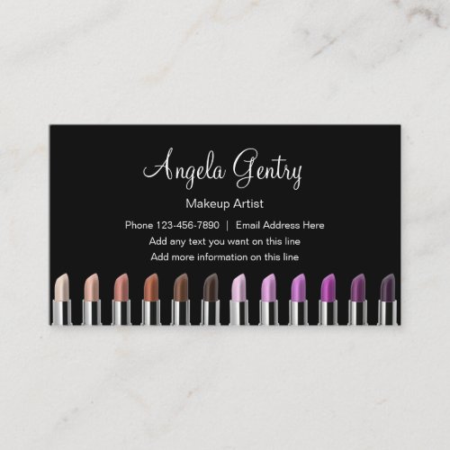 Designer Lipstick Color Makeup Artist Business Card