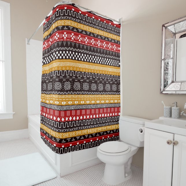 Designer Mudcloth Shower Curtain (In Situ)