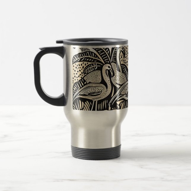 Designer Mugs with Flamingos & Palm Trees (Left)