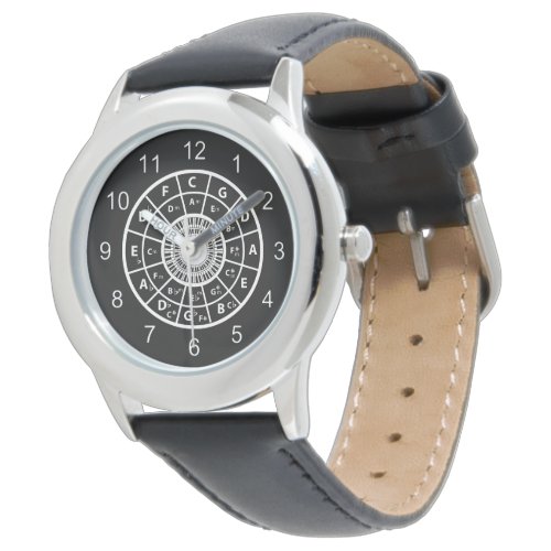 Designer music circle of fifths watches