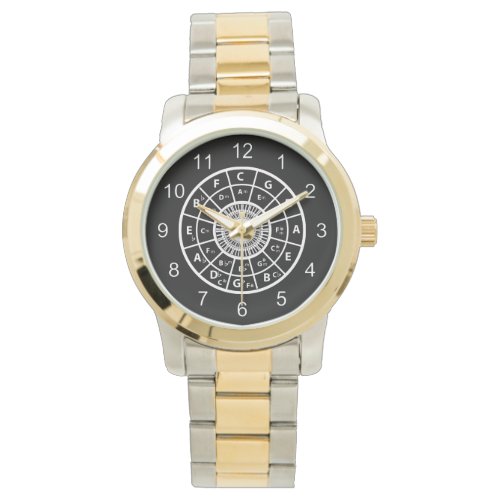 Designer music circle of fifths watches