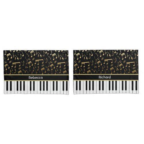 Designer music his and hers pillowcase