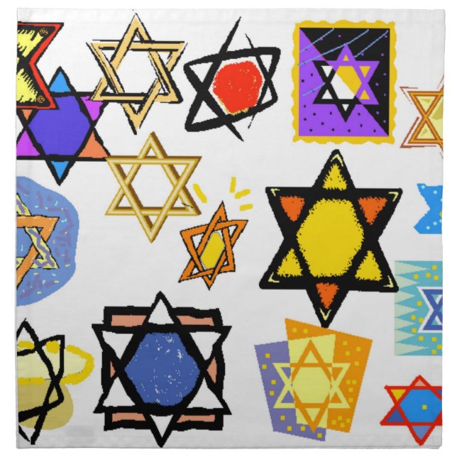 DESIGNER NAPKINS - JEWISH STARTS - JUDAIC GIFTS (Front)