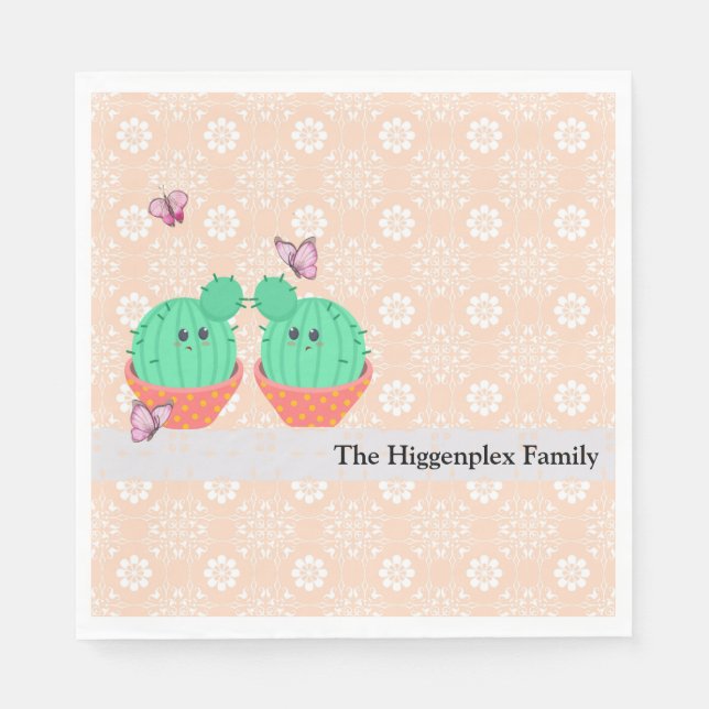 Designer Napkins with Cacti (Front)