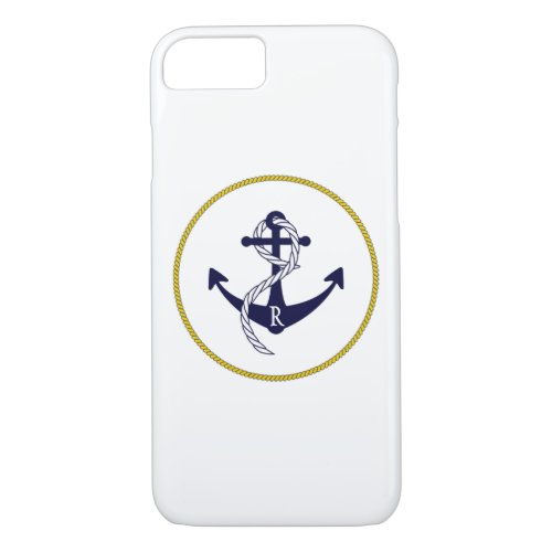 Designer Nautical Anchor Personalized iPhone 87 Case