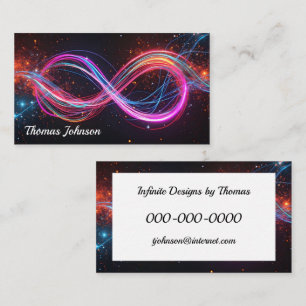 Designer Neon Infinity Symbol Business Card