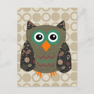 Designer Owl Dusty Postcard