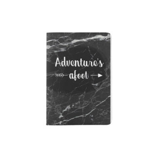 Designer Passport Cover - Black Marble