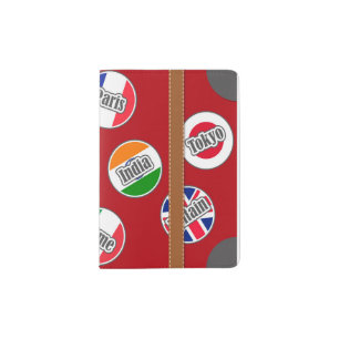 Designer Passport Cover Citys Red Color