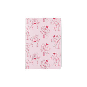 Designer Passport Cover - Couple Pink