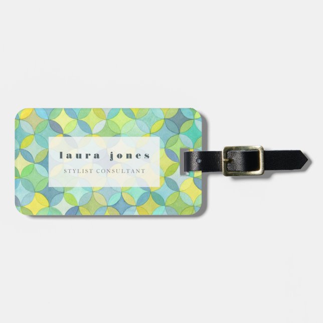 Designer Pattern Personalized Luggage Baggage Tag (Front Horizontal)