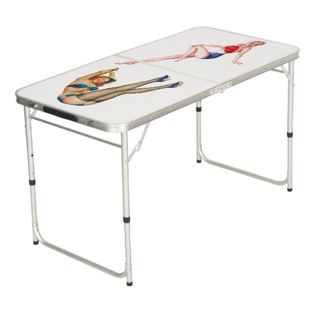 Designer Pin-Up Ping Pong Table - Game Room (Angled)