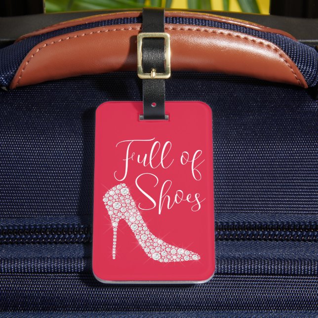 Designer Pink Full of Shoes  Luggage Tag (Front Insitu 2)