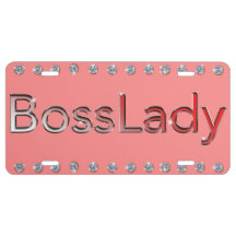 Designer Pink Ombre Boss Lady Vanity Plate