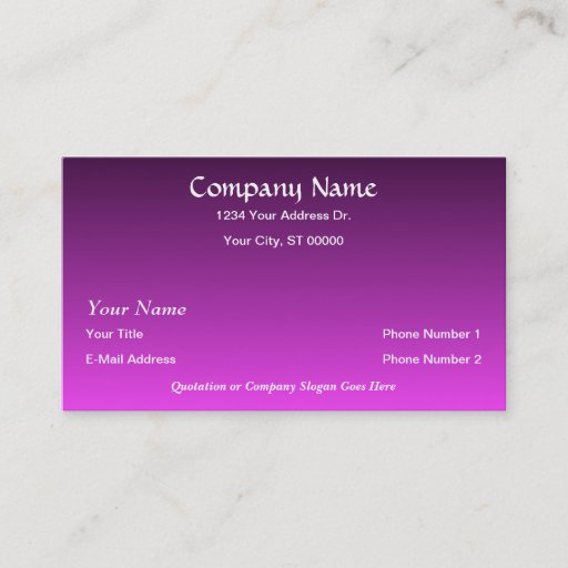 Customizable Designer Pink Purple Fade Business Cards