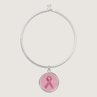 Designer Pink Ribbon Bangle Bracelet
