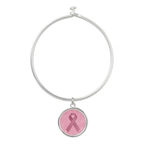 Designer Pink Ribbon Bangle Bracelet