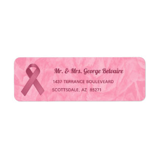 Designer Pink Ribbon Return Address Labels