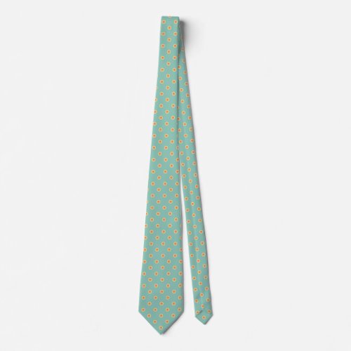 Designer Polka Dot Tie Blue Orange Color Pattern