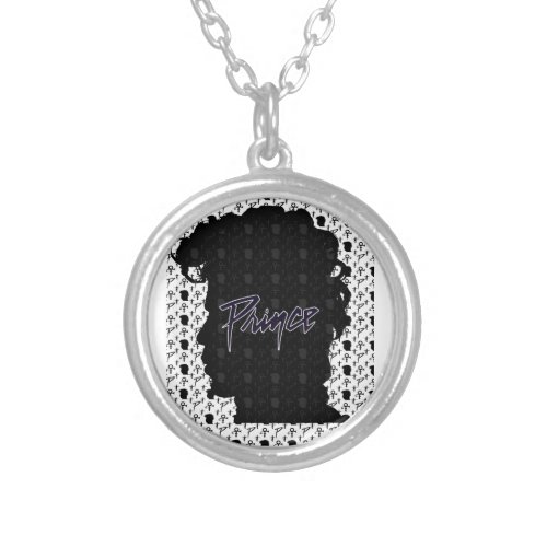 Designer Prince Face W Silver Plated Necklace