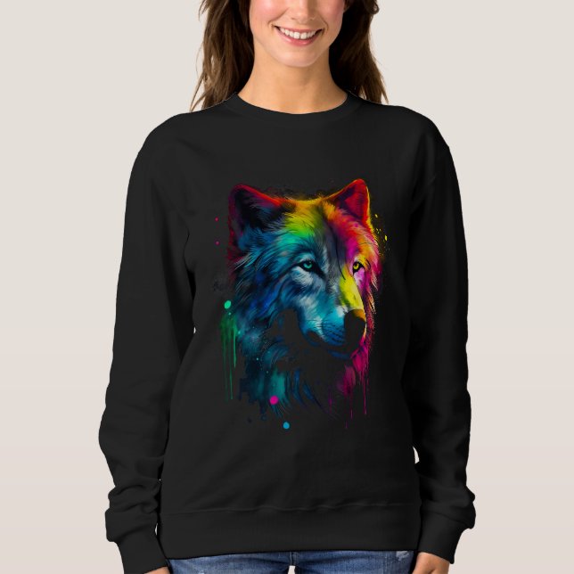 Designer Professional Artist Wolf Sweatshirt (Front)