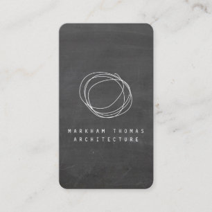 Designer Scribble Logo on Black Chalkboard Business Card