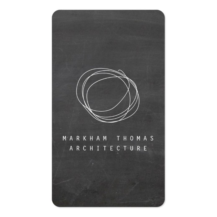 Designer Scribble Logo on Black Chalkboard Business Cards