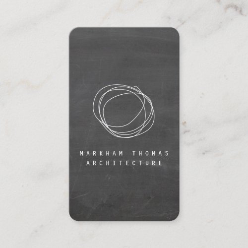 Designer Scribble Logo on Black Chalkboard Business Cards