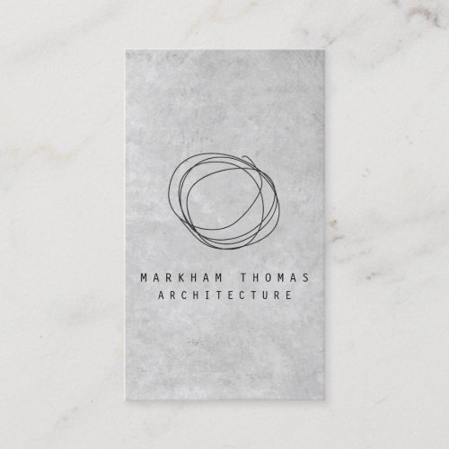 Designer Scribble Logo on Gray Concrete Business Card