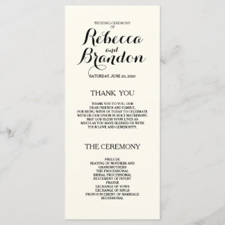 Designer Script Custom Wedding Program