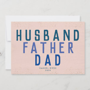 Designer Script Father's Day Blues Modern Photo Announcement