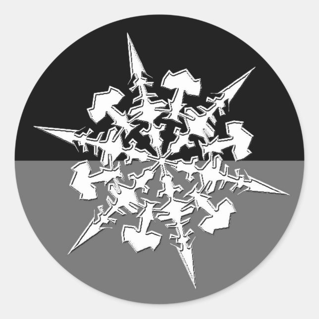 Designer Snowflake Holiday Cards Envelope Stickers (Front)