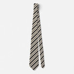 Designer Striped Tie Black Ivory Color Pattern at Zazzle