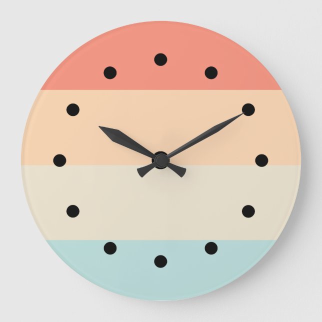 Designer Stripes Pattern Kitchen Wall Decor Clocks (Front)