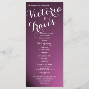 Designer Text Purple Wedding Program