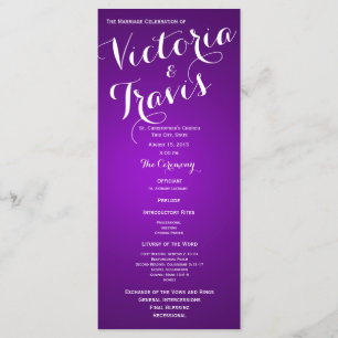 Designer Text Purple Wedding Program