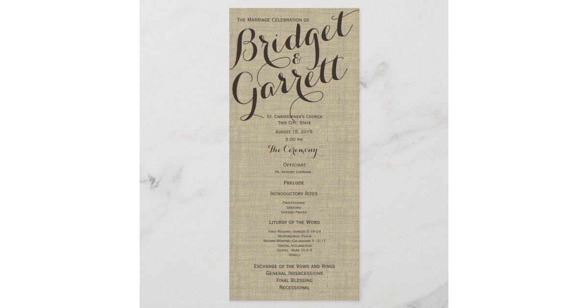 Designer Text Wedding Program Zazzle Com