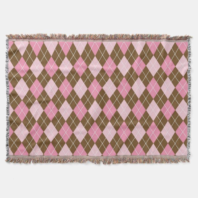 Designer Throw Blanket by Serenity - Brown & Pink (Front)