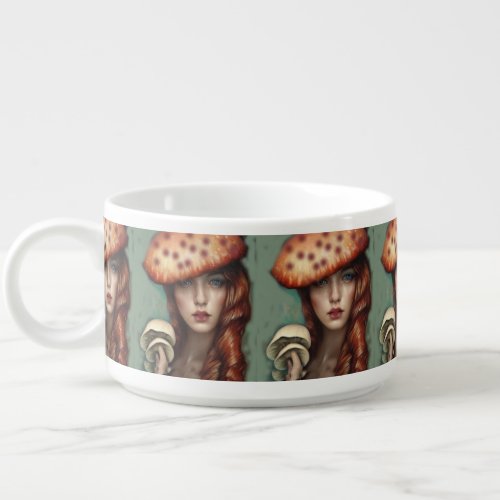 designer vintage girl mushroom party bowl mug
