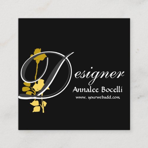 Beautiful Rose  Artist Designer Monogram Business Card