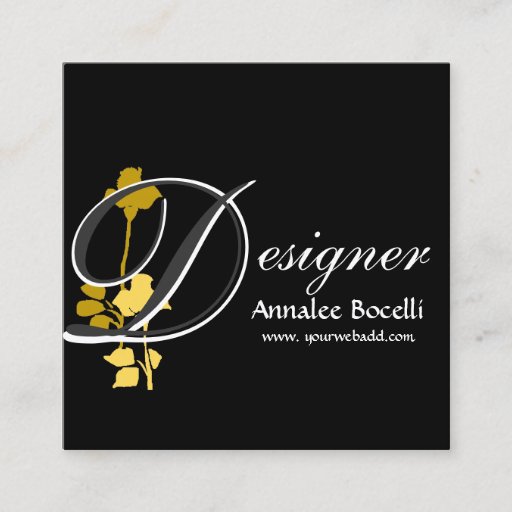 Customizable Beautiful Rose  Artist Designer Monogram Business Card